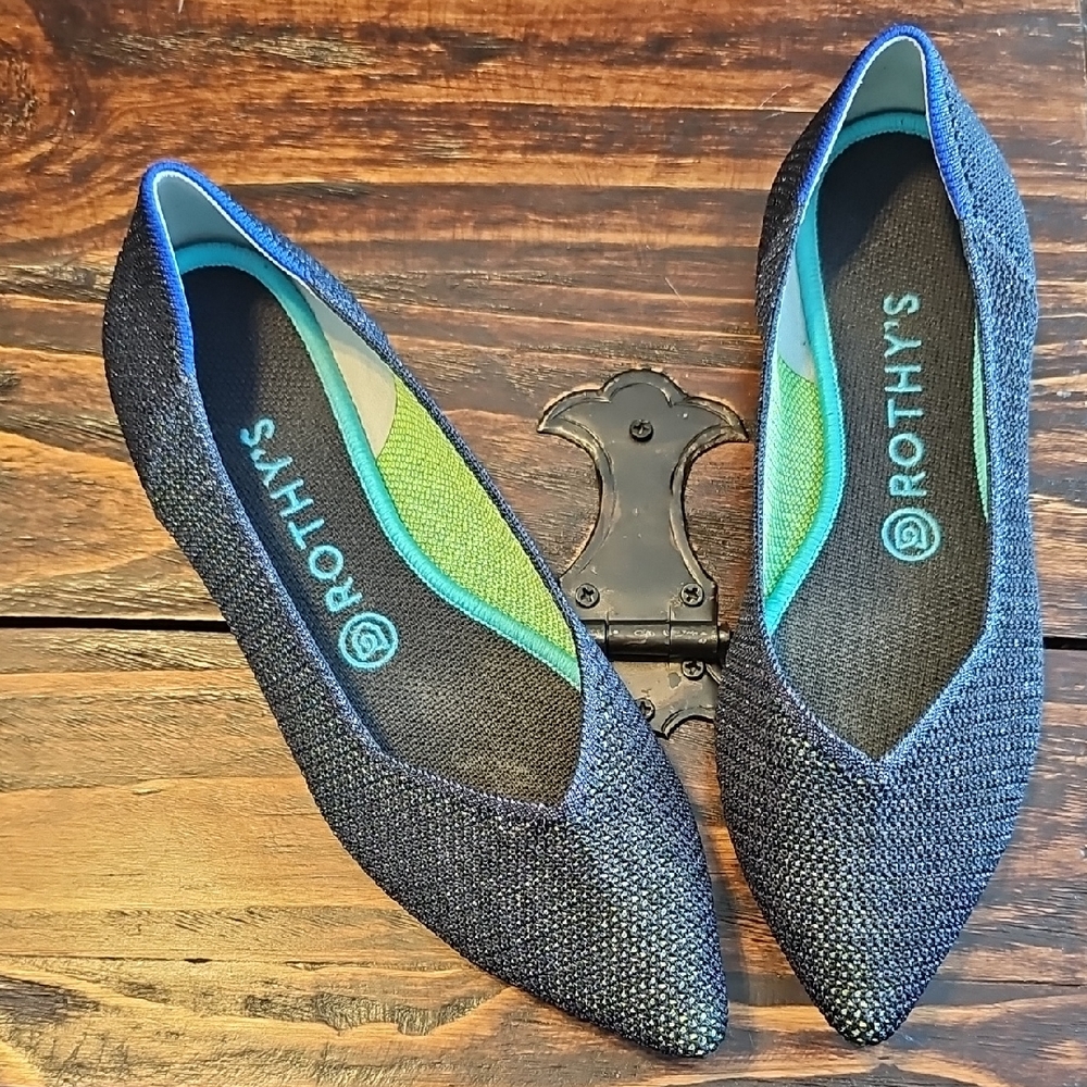 Rothy's Navy Textured Flats